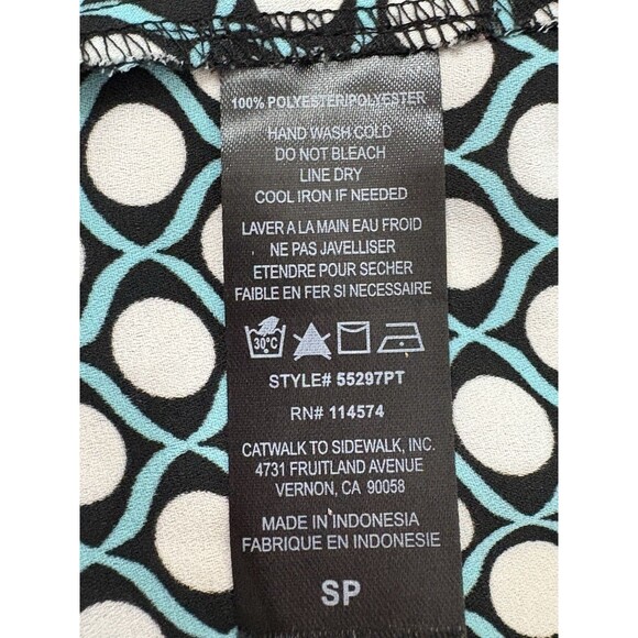 Anthropologie Pleione Faux Wrap Blouse Black Bubble Abstract CrossCross Petite S - Picture 9 of 9